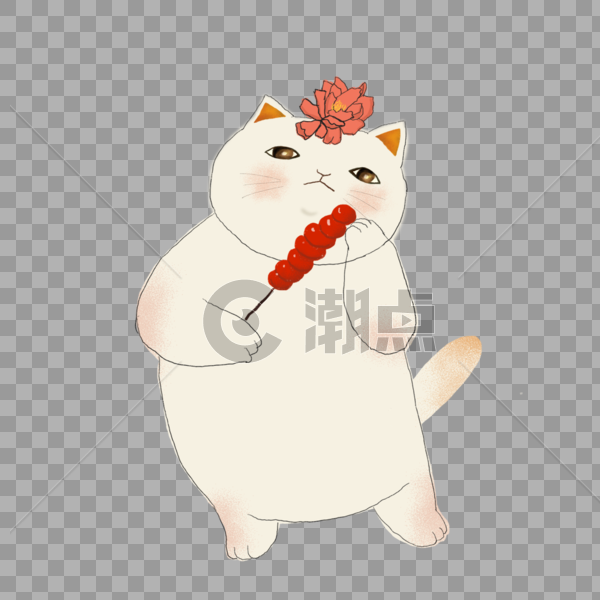 吃糖葫芦的猫图片素材免费下载