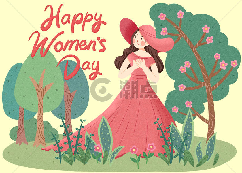 妇女节快乐美女人物插画图片素材免费下载