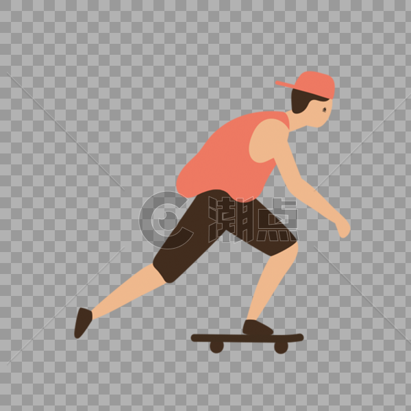 滑滑板的男生图片素材免费下载