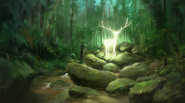 森林中的精灵麋鹿图片素材免费下载