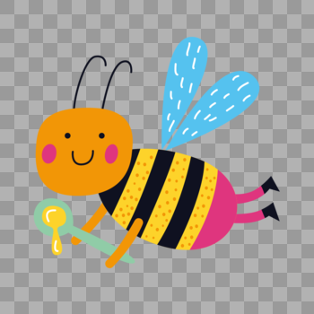 搬蜂蜜的小蜜蜂元素图片素材免费下载