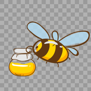 保存蜂蜜的小蜜蜂元素图片素材免费下载