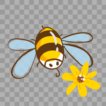 采蜂蜜的小蜜蜂元素图片素材免费下载