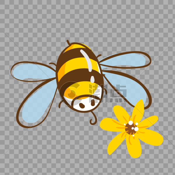 采蜂蜜的小蜜蜂元素图片素材免费下载