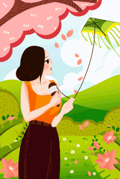 春天放风筝的女生图片素材免费下载