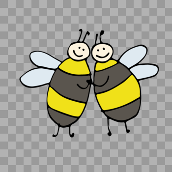 情侣蜜蜂元素图片素材免费下载