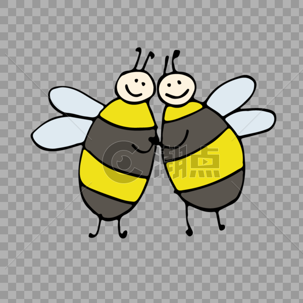 情侣蜜蜂元素图片素材免费下载
