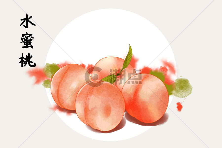 水果水蜜桃插画图片素材免费下载
