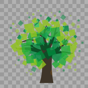 创意绿色树图片素材免费下载