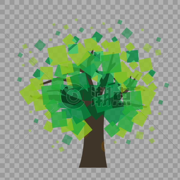创意绿色树图片素材免费下载