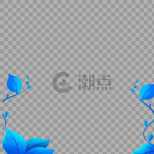 蓝色植物装饰图片素材免费下载