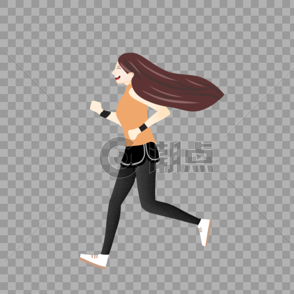 跑步的女孩图片素材免费下载