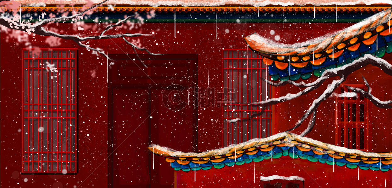 中国风故宫雪景图片素材免费下载