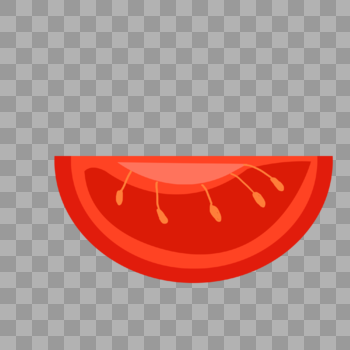 食材类卡通手绘风半片番茄图片素材免费下载