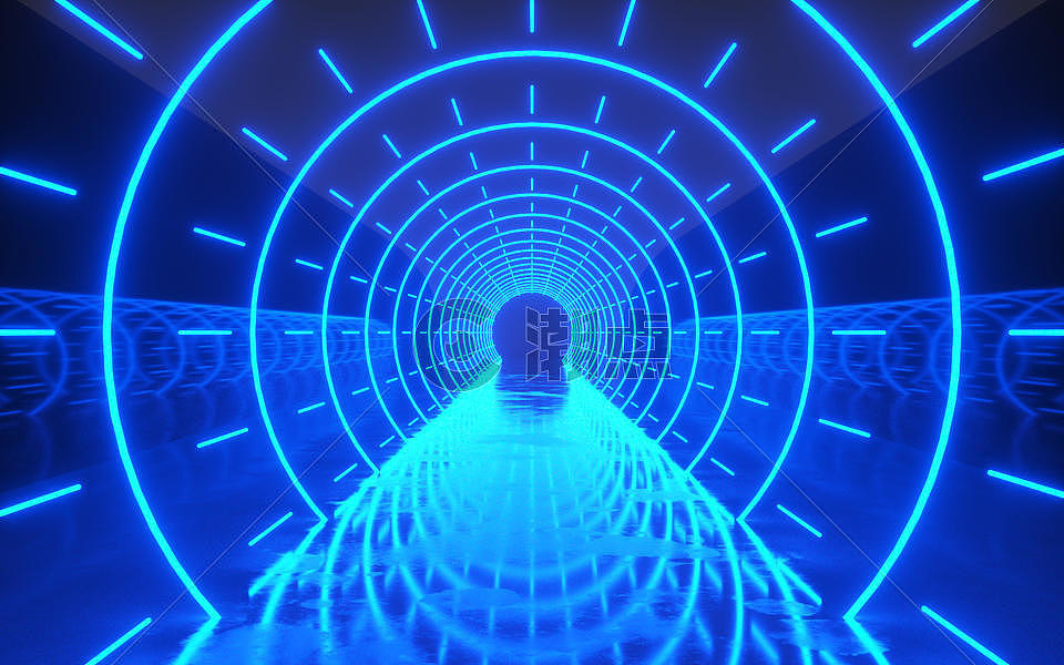 科技灯光霓虹隧道图片素材免费下载