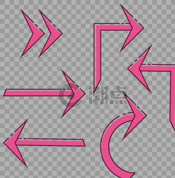 粉色简约扁平箭头指示图标图片素材免费下载