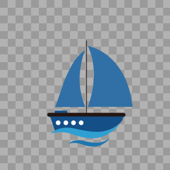 蓝色帆船图片素材免费下载