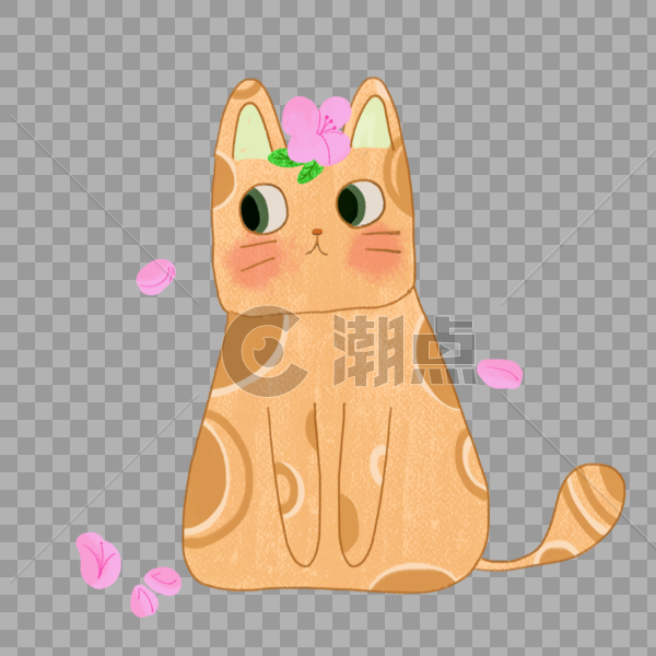 猫与樱花图片素材免费下载