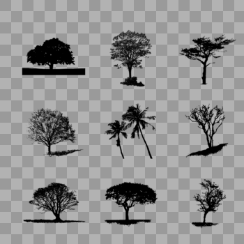 树剪影矢量图片素材免费下载