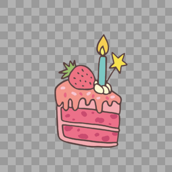 三角草莓夹心生日蛋糕图片素材免费下载