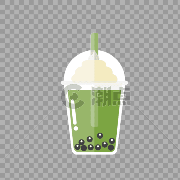 绿色的珍珠奶茶图片素材免费下载