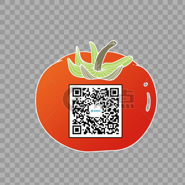 手绘西红柿二维码背景素材图片素材免费下载