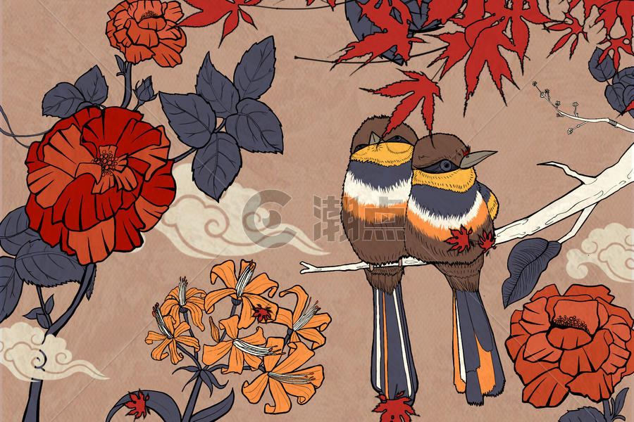 花鸟传统纹样图片素材免费下载
