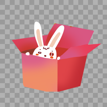 盒子里的兔子图片素材免费下载