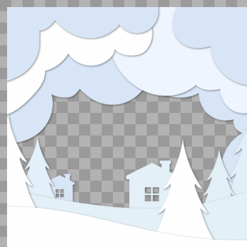 剪纸风冬季背景图片素材免费下载