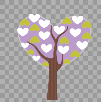 紫色爱心树图片素材免费下载