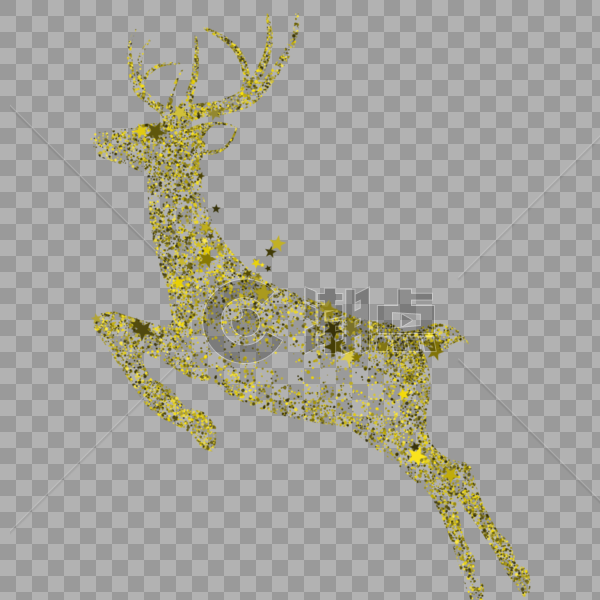 金色奔跑的鹿图片素材免费下载