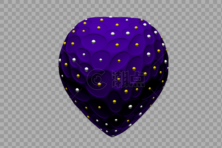 紫色C4D心形形状图片素材免费下载