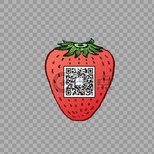 手绘草莓二维码背景素材图片素材免费下载