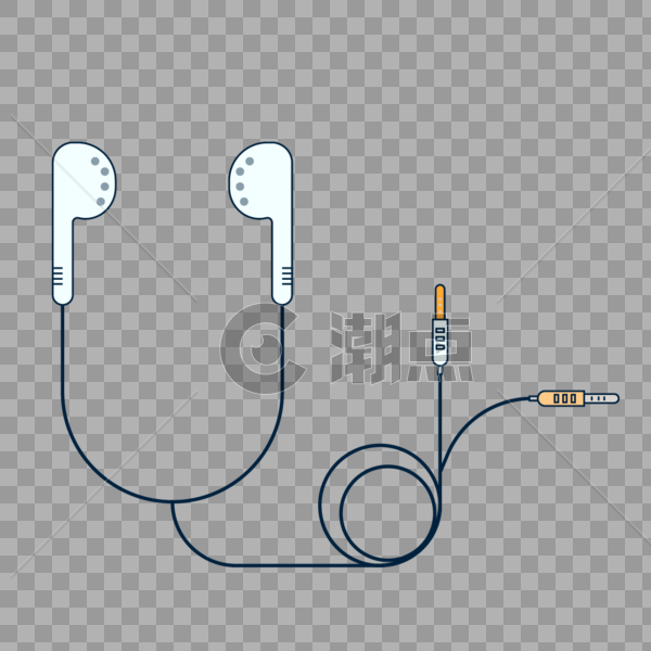 耳机带线插画图标图片素材免费下载
