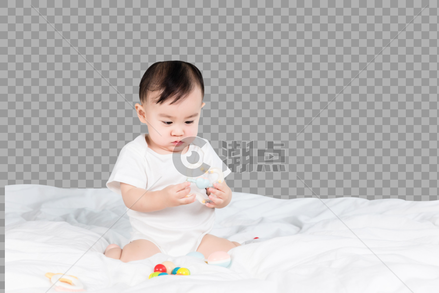 宝宝一个人玩玩具图片素材免费下载