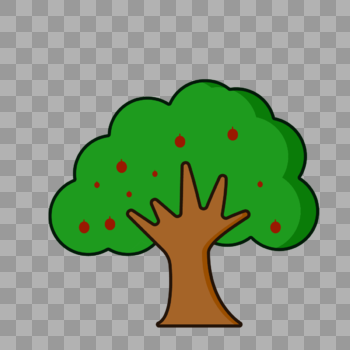 果树插画元素图片素材免费下载