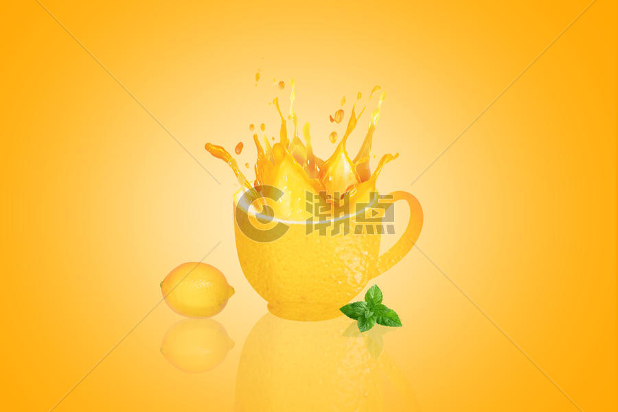 柠檬杯中的果汁图片素材免费下载