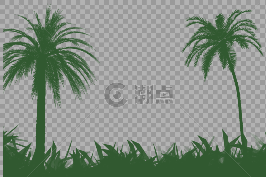 免抠植物椰子树草丛图片素材免费下载