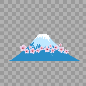 富士山和樱花图片素材免费下载