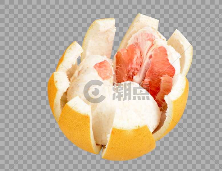 剥开的红色柚子图片素材免费下载