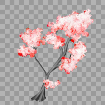 红色樱花树图片素材免费下载