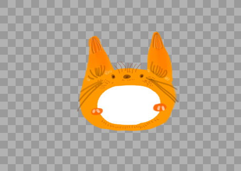 橘色猫可爱卡通对话框图片素材免费下载