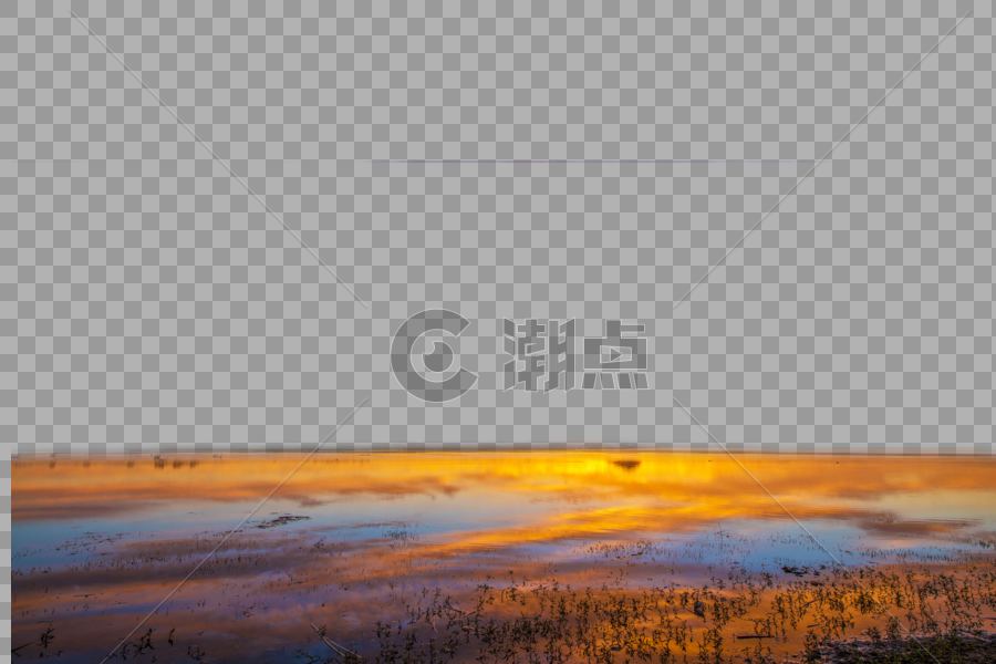 夕阳河滩图片素材免费下载