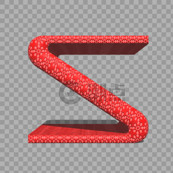字母S喜庆立体艺术字图片素材免费下载