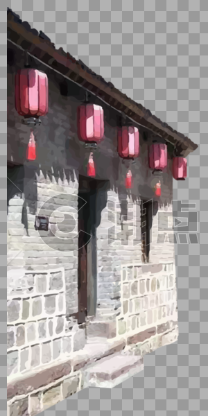 中式复古红色屋檐建筑图片素材免费下载