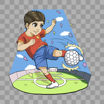 踢球的男孩图片素材免费下载