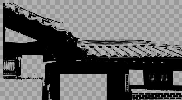 黑色中国古式酒楼建筑图片素材免费下载