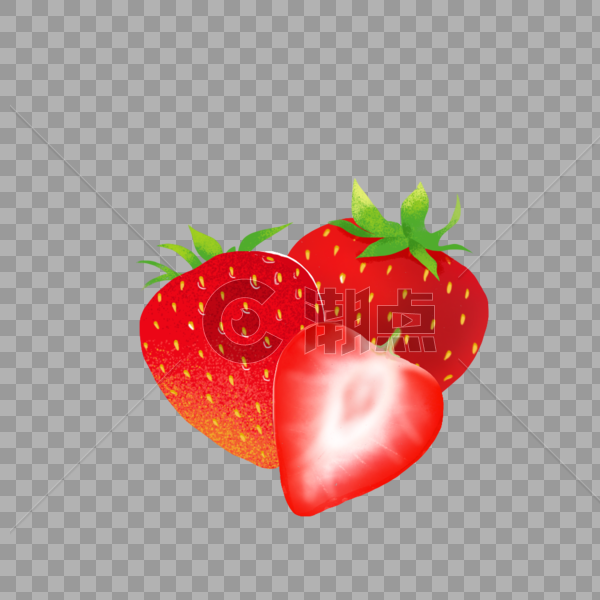草莓小元素插画图片素材免费下载
