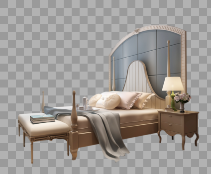 欧式新古典卧室床图片素材免费下载