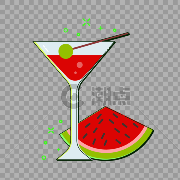 西瓜汁插画元素图片素材免费下载